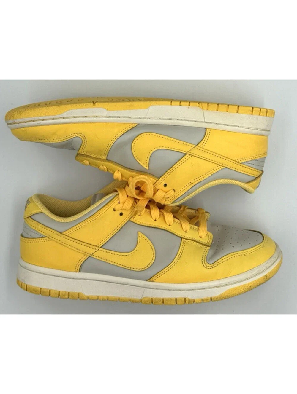 Nike Dunk Low White Grey Yellow Womens Size 10.5 Sneakers Shoes DD1503-002